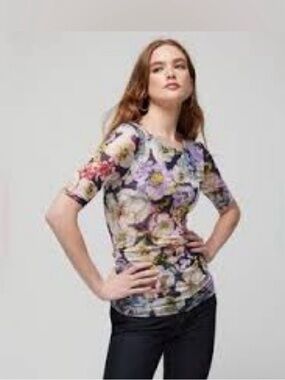 WHBM top Mesh shirted side tee NWT
